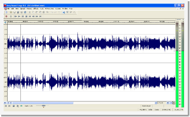 Two audio tracks in Sound Forge.